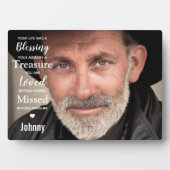 Modernes Foto Beileid Quote Memorandum Keepake Fotoplatte (Vorderseite)