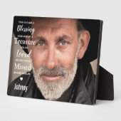 Modernes Foto Beileid Quote Memorandum Keepake Fotoplatte (Seite)