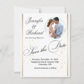 Modernes Foto beim Hochfahren speichert die Datums Save The Date (Vorderseite)