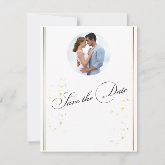 Modernes Foto beim Hochfahren speichert die Datums Save The Date (Rückseite)