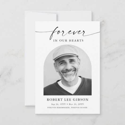 Modernes Foto Bereavement Beileid Beerdigung Geden Dankeskarte (Vorderseite)