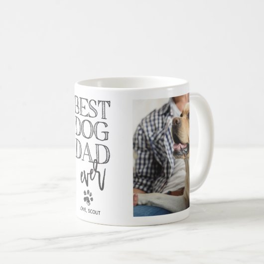 Modernes Foto Best Dog Vater Kaffeetasse (VorderseiteRechts)