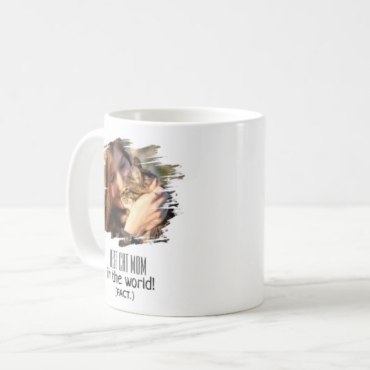 Modernes Foto Beste Katze Mama (Fakt) | PERSONALIS Kaffeetasse (Vorderseite Links)