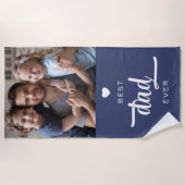 Modernes Foto Bester Vater je Blau Strandtuch (Vorderseite)