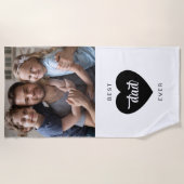 Modernes Foto Bester Vater je Herz Strandtuch (Vorderseite)