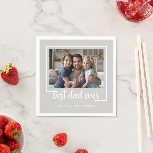 Modernes Foto Bester Vater je Serviette (Beispiel)