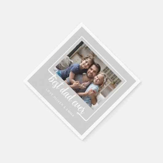 Modernes Foto Bester Vater je Serviette (Ecke)