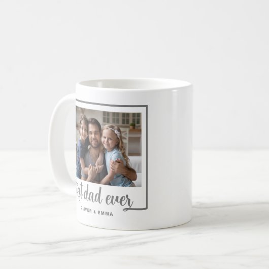 Modernes Foto Bester Vater je Skript Kaffeetasse (Vorderseite Links)