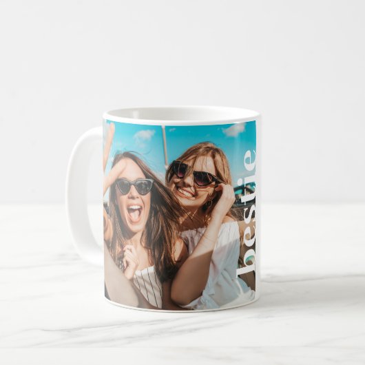 Modernes Foto Bestie bedeutet beste Freunde Kaffeetasse (Vorderseite Links)