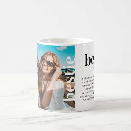 Modernes Foto Bestie bedeutet beste Freunde Kaffeetasse (Mittel)