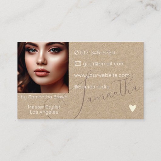 Modernes Foto Bild Elegante kalligraphische Signat Visitenkarte (Rückseite)