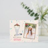 Modernes Foto Birthday Ice Creme Sprinkles Niedlic Postkarte (Stehend Vorderseite)