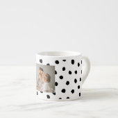 Modernes Foto & Black Dots Schönheitsgeschenk Espressotasse (Vorderseite Rechts)