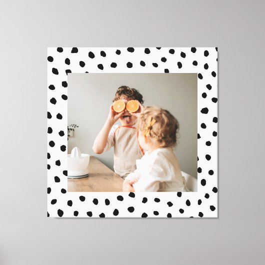 Modernes Foto & Black Dots Schönheitsgeschenk Leinwanddruck (Vorderseite)