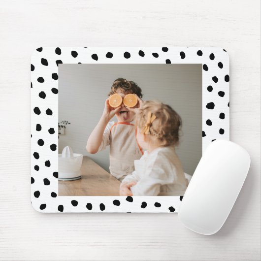 Modernes Foto & Black Dots Schönheitsgeschenk Mousepad (Mit Mouse)