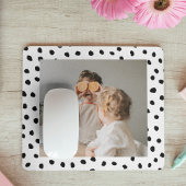 Modernes Foto & Black Dots Schönheitsgeschenk Mousepad