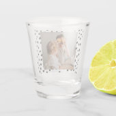 Modernes Foto & Black Dots Schönheitsgeschenk Schnapsglas (Rückseite)