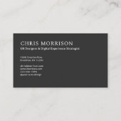 Modernes Foto Black Monogram Beruflich Visitenkarte (Rückseite)