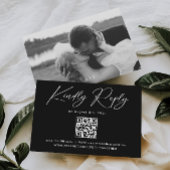 Modernes Foto Black Wedding RSVP Begleitkarte