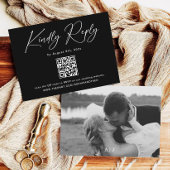 Modernes Foto Black Wedding RSVP Begleitkarte