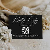 Modernes Foto Black Wedding RSVP Begleitkarte