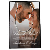 Modernes Foto Black Wedding Vielen Dank Mittlere Geschenktüte (Vorderseite)