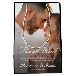 Modernes Foto Black Wedding Vielen Dank Mittlere Geschenktüte