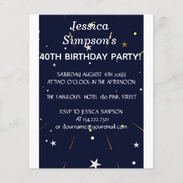 Modernes Foto blau 40. Geburtstag Party | Einladun Flyer