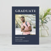 Modernes Foto Blue 2025 Abschluss Einladung (Stehend Vorderseite)