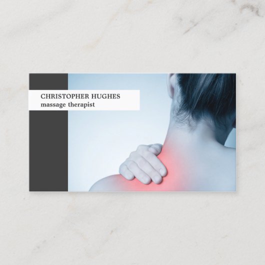Modernes Foto Blue Gray Massage Therapeut Visitenkarte (Vorderseite)