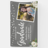 Modernes Foto Blume String Lights Abschluss Banner (Vertikal)