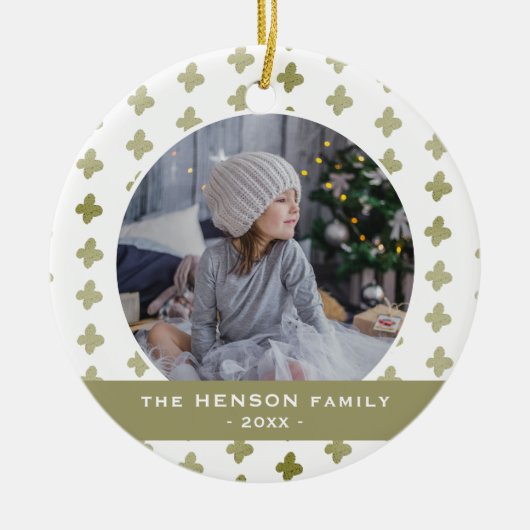 Modernes Foto Blumenmuster Weihnachten Keramik Ornament (Vorne)