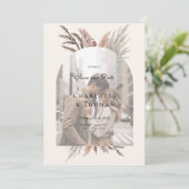 Modernes Foto Boho Pampasgras Einladung (Stehend Vorderseite)