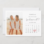Modernes Foto Bridesmaid Vorschlag Calendar Einladung (Vorderseite)