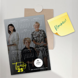 Modernes Foto Brush 2025 Kalender Magnetkarte
