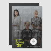 Modernes Foto Brush 2025 Kalender Magnetkarte (Vorne/Hinten)