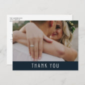 Modernes Foto Budget Hochzeit Danke Postcard Postkarte (Vorne/Hinten)