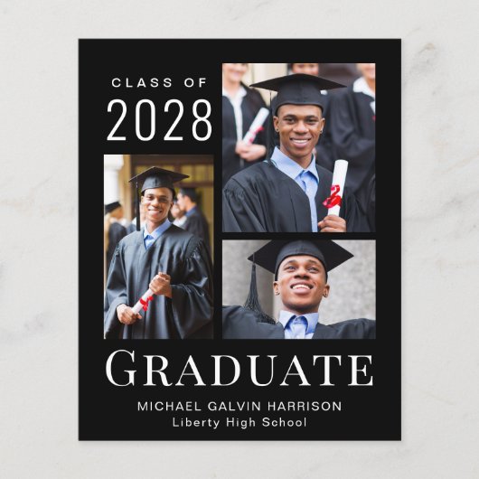 Modernes Foto Budget Schwarzer Abschluss Ankündigu (Vorderseite)