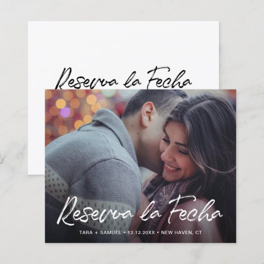 Modernes Foto Budget Spanisch Save the Date (Vorne/Hinten)