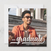 Modernes Foto Burnt Orange Abschluss Einladung (Vorderseite)