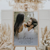 Modernes Foto Calligraphy Dusty Blue Poster