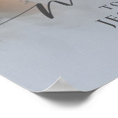 Modernes Foto Calligraphy Dusty Blue Poster (Ecke)