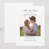 Modernes Foto Chic Elegante Save The Date (Vorne/Hinten)