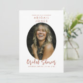 Modernes Foto Cinnamon Brautparty Einladung (Stehend Vorderseite)