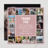 Modernes Foto Collage Beerdigung Beileid Dankeskarte (Vorne/Hinten)