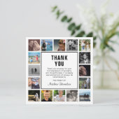 Modernes Foto Collage Beerdigung Beileid Dankeskarte (Stehend Vorderseite)