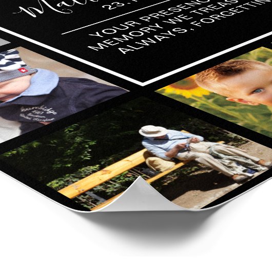 Modernes Foto Collage Beerdigung Beileid Poster (Ecke)