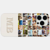 Modernes Foto Collage Beige Anfangsmonogramm Case-Mate iPhone Hülle (Rückseite (Horizontal))