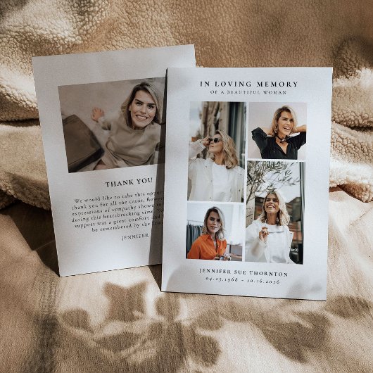 Modernes Foto Collage Beileid Dankeskarte