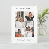 Modernes Foto Collage Beileid Dankeskarte (Stehend Vorderseite)